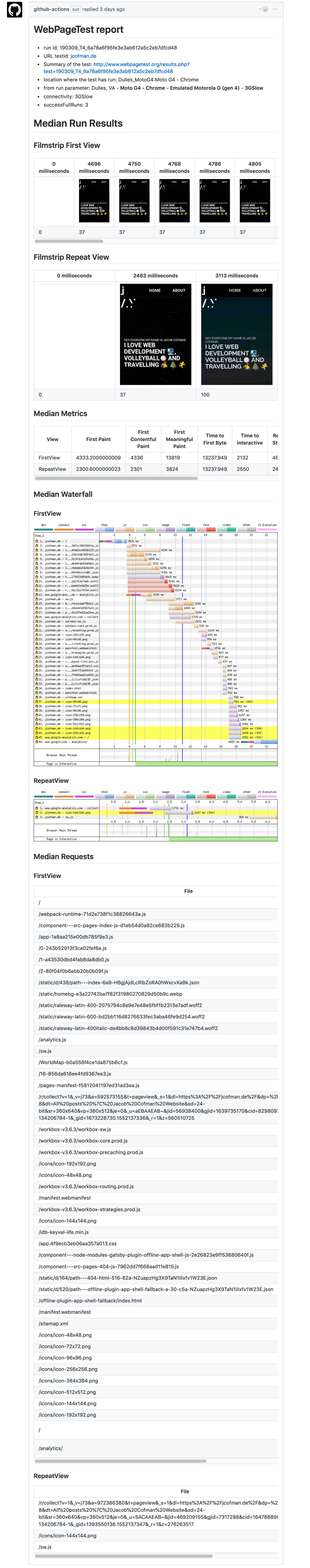 WebPageTest example